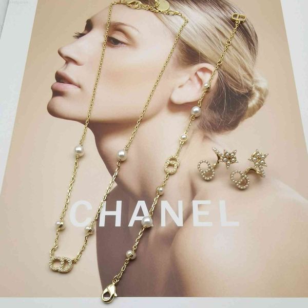 

dio/christian high version simple suit letter star pearl fairy minority advanced net red earrings bracelet necklace/, Red;brown