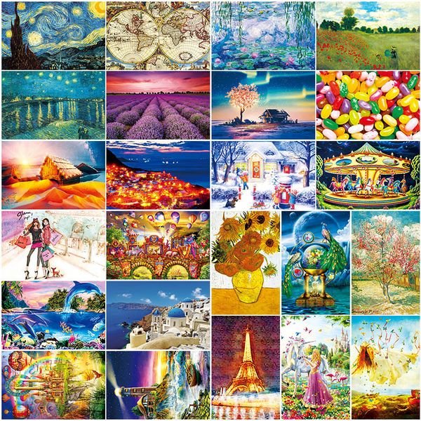 

paper jigsaw puzzle 100 pieces assembling picture landscape puzzles toys for adults children kids games educational toys