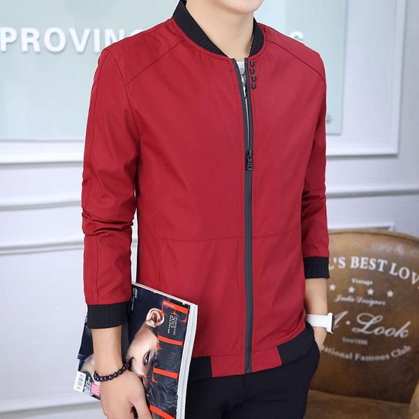 

jacket men's casual large size youth spring and autumn solid color clothing men jackets, Black;brown