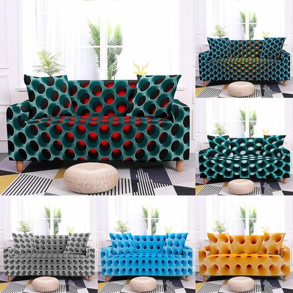 

chair covers couch sofa cover for living room, circle hornet's nest fabric stretch slipcover furniture protector towel 1/2/3/4 seaters