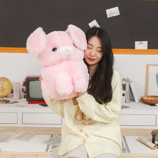 

cartoon creative angora fold ear rabbit plush toy furry doll child girl comfortably sleep on bed pillow