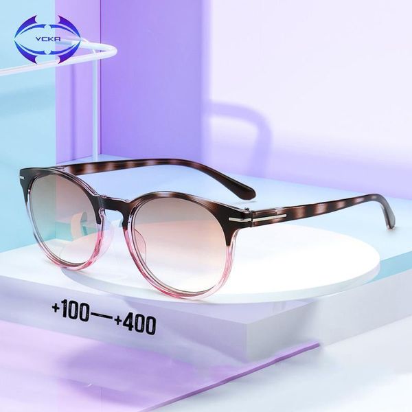 

round women reading glasses sight gradient grey lens anti uv400 eyewear retro men spring leg 1.0 1.5 2.0 2.5 3.0 3.5 4.0 sunglasses, White;black