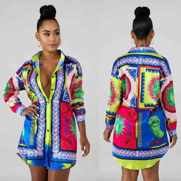 

women's blouses & shirts european american spring and autumn trend women's casual shirts fashion printed slim long-sleeved shirt q, White