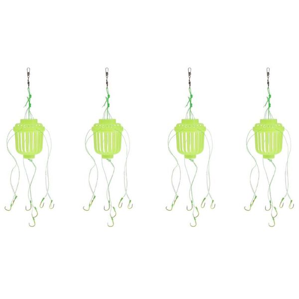 

pcs luminous fishing bait hooks practical lure trap cage basket