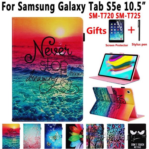 Per Samsung Galaxy Tab S5e 10.5 2019 T720 T725 Custodia SM-T720 SM-T725 Tablet Cover verniciata antiurto in pelle Pu Shell Funda Capa