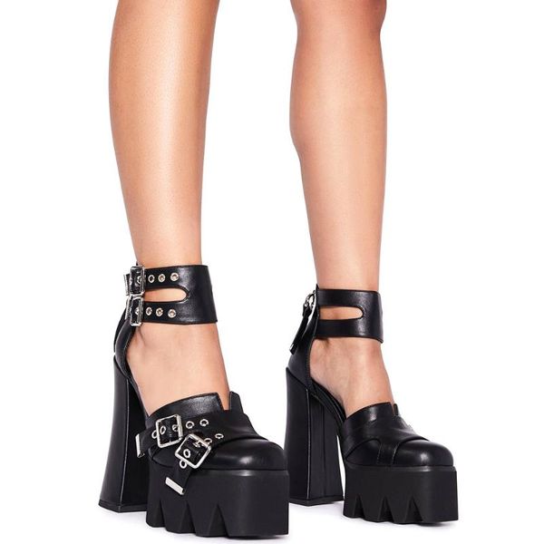 

big size 43 platform extreme high heels black red gothic style party cool gladiator sandals summer shoes woman