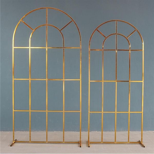 

party decoration shiny gold wedding arch screen flower stand background balloon home birthday decor gilded