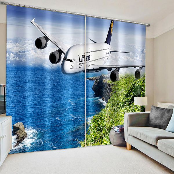 

p window blue lake fly curtain 3d curtains for living bed room office