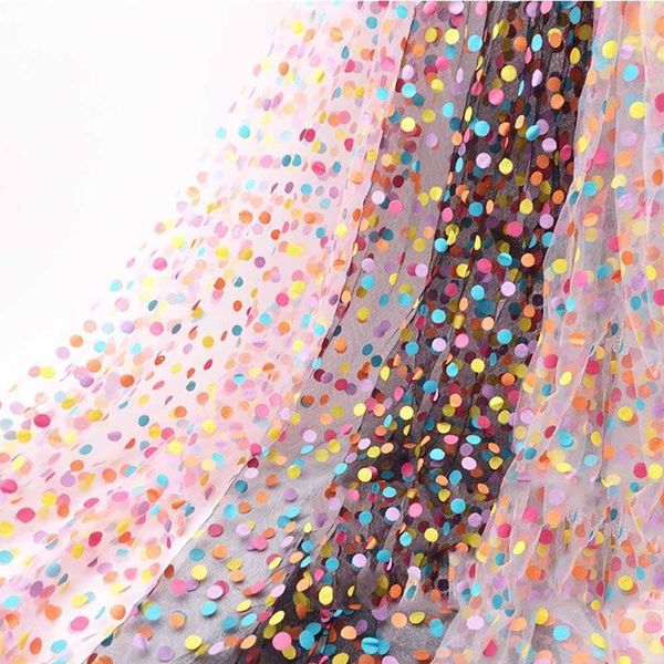 100 * 160 cm tovaglia a rete a pois colorati con morbido tulle per abbigliamento gonna copricapo tovaglia matrimonio decorazione festa di compleanno forniture