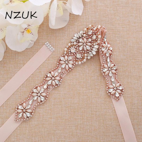 

wedding sashes hand beaded bridal belt sash rhinestones rose gold crystal for dresses zzy189rg, White
