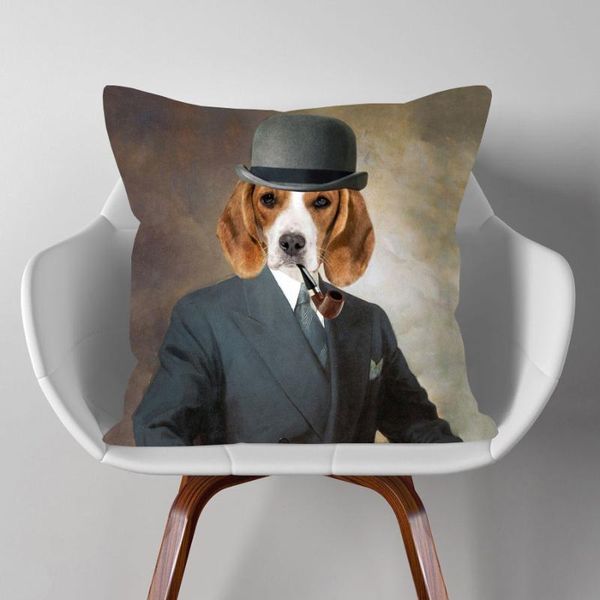 

cushion/decorative pillow dogs cats portraits cushion cover european retro royal oil painting style decorative sofa throw case