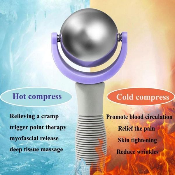 

massage stones & rocks cold ball roller stainlesss steel ice globes physical massager body for muscle relief therapy g7d1
