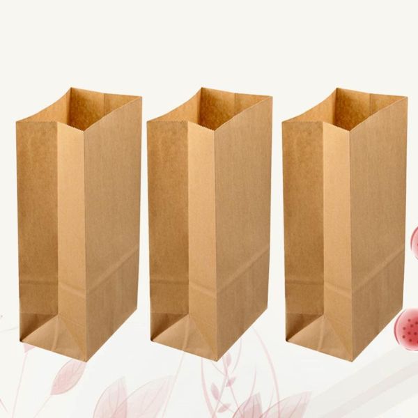 

gift wrap 100pcs kraft paper bags breakfast square bottom candy baking dessert party