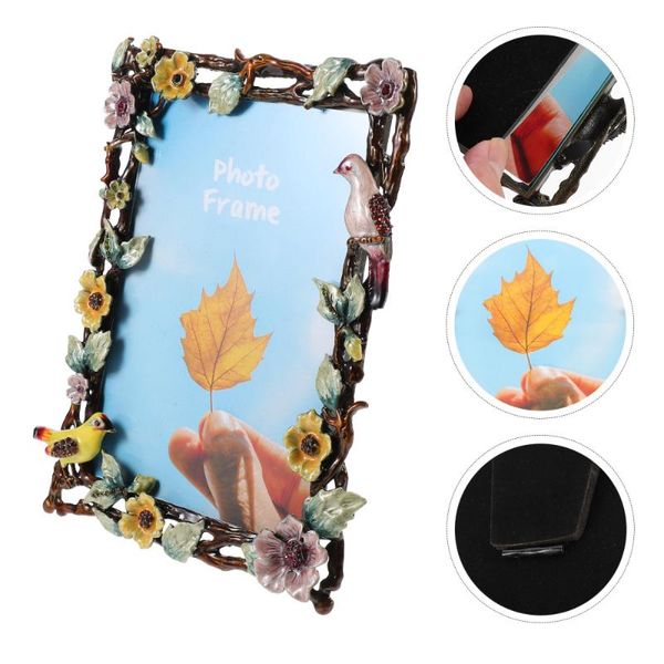 

frames retro flower and bird frame 6inch po desk ornament housewarming gift