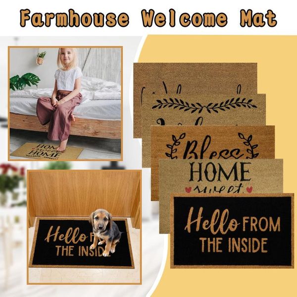

carpets outside entrance doormat rug with sayings farm-house coir welcome mat for the front door decor carpet kitchen decorative