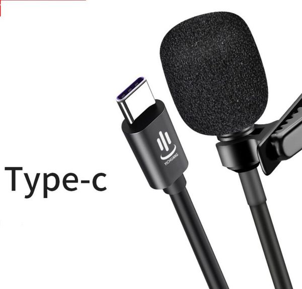 USB C Lavalier Condenser Mikrofon Android Için Windows Akıllı Telefonlar Röportaj Tipi-C Mic Samsung Huawei Xiaomi Mobile