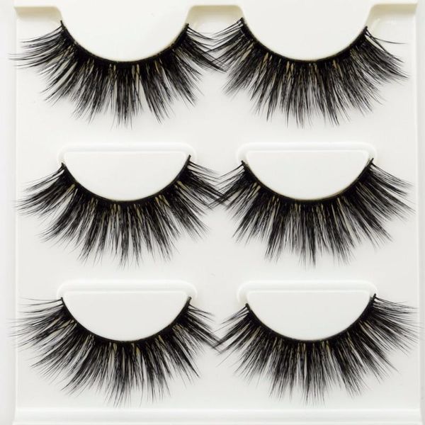 

3d false eyelashes handmade crisscross thick natural fake professional makeup long lashes 3 pairs1