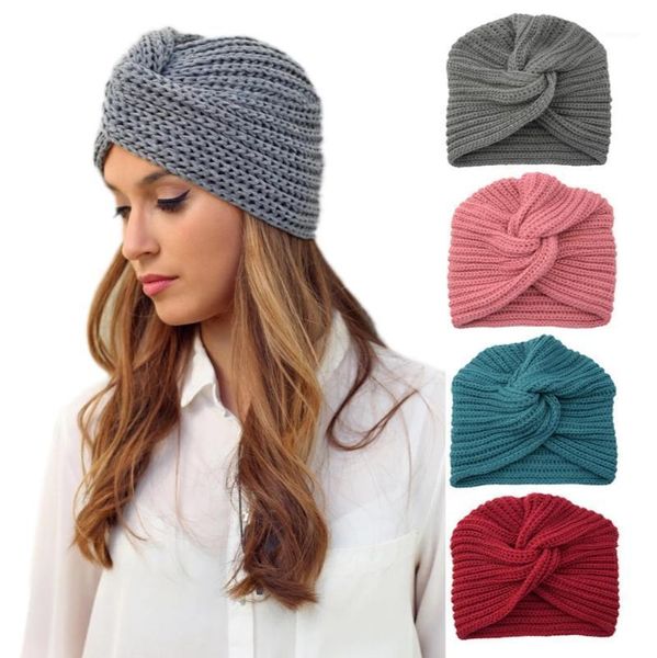 

bohemian fashion autumn winter warmer ear knitted headband headgear women's crochet cross wide stretch hairband headwrap hair accessori