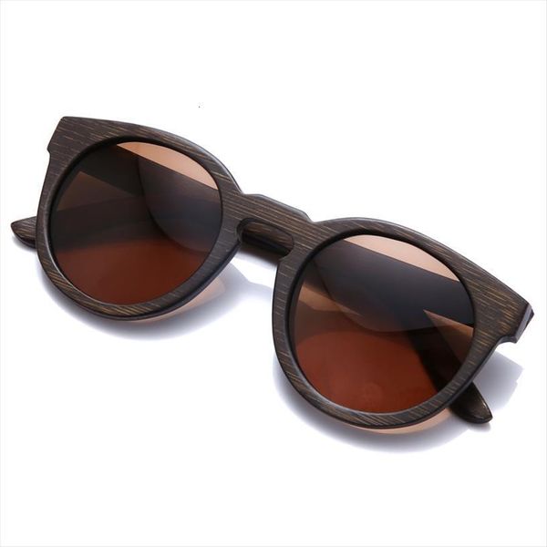 

round bamboo polarized sunglasses men and women clear vision with leather case free, White;black