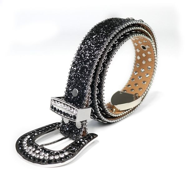 

designer belts zg86 2023 western crystal cowgirl cowboy rhinestones belts bling luxury studded belt for women men buckle strap jeans mgqp, Silver