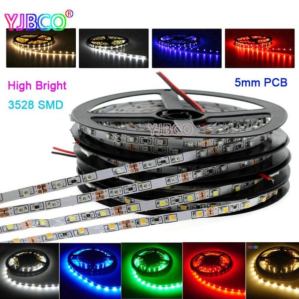 

narrow side 5mm pcb white/warm white/blue/red/green high brightness 300leds/600leds ip30/67 led strip tape light strips