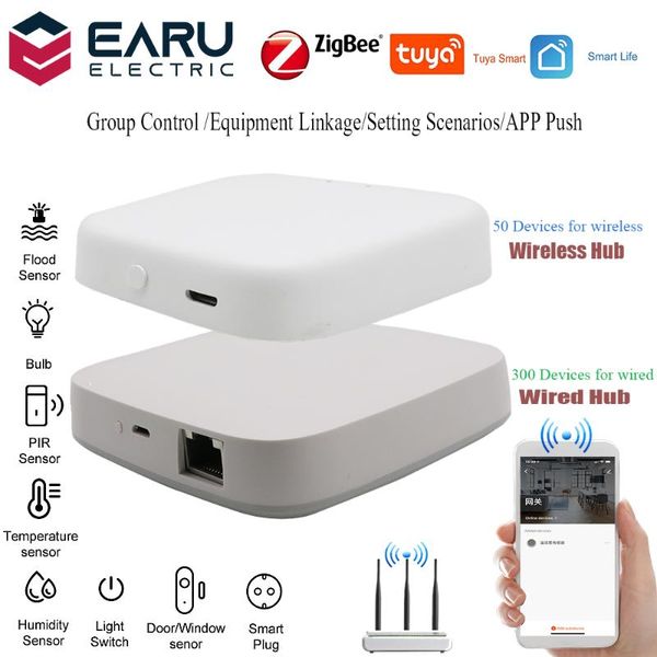 

smart home control tuya wired wireless zigbee bridge gateway hub remote device life app alexa google