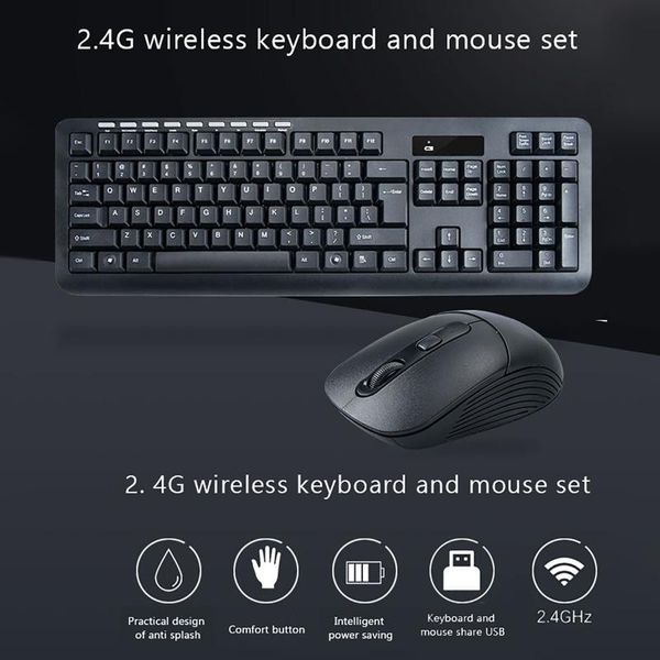 

mini wireless keyboard and mouse set life waterproof 2.4g for pc computer combos