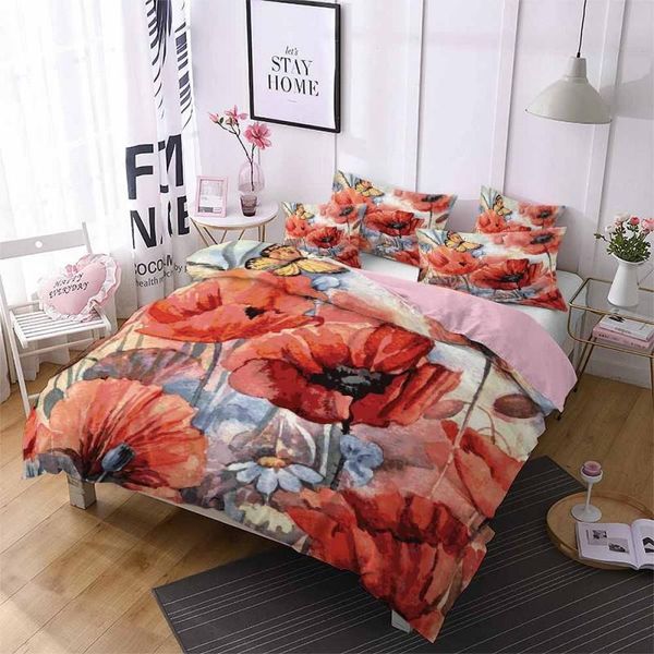 

bedding sets fashion flower butterfly 3d printing quilt cover comfortable home textiles boys girls 2/3