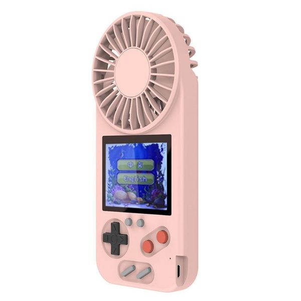 

in 1 color screen lightweight game machine with convenient usb fan 3-level wind speed various games electric fans