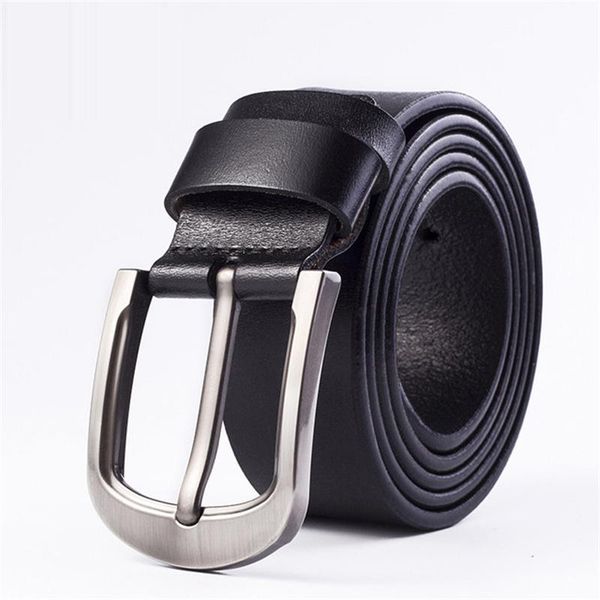 

belts men's belt pin buckle leather cowhide youth retro 110-125cm, Black;brown