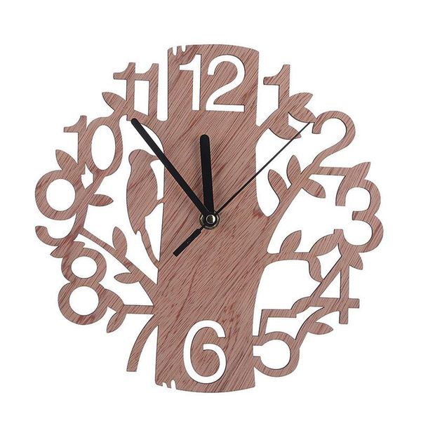 

creative tree shaped wooden wall clock house living room decoration clocks