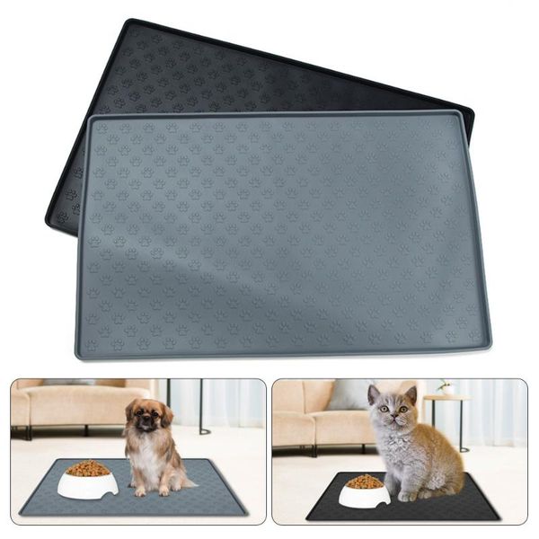 

rectangular pet place-mat leak-proof mat table silicone lick feeding universal placemat for cats and dogs kennels & pens