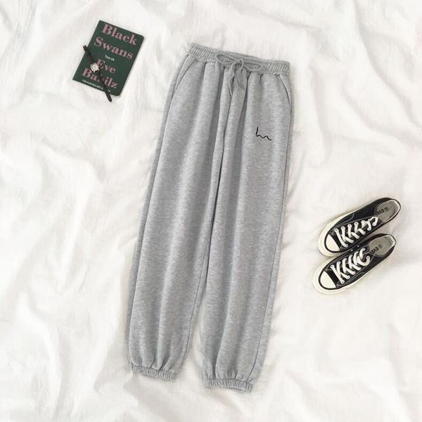 

pant autumn winter high waist drawstring harem pants korean loose trousers casual beam feet sweatpants women clothing, Black;white