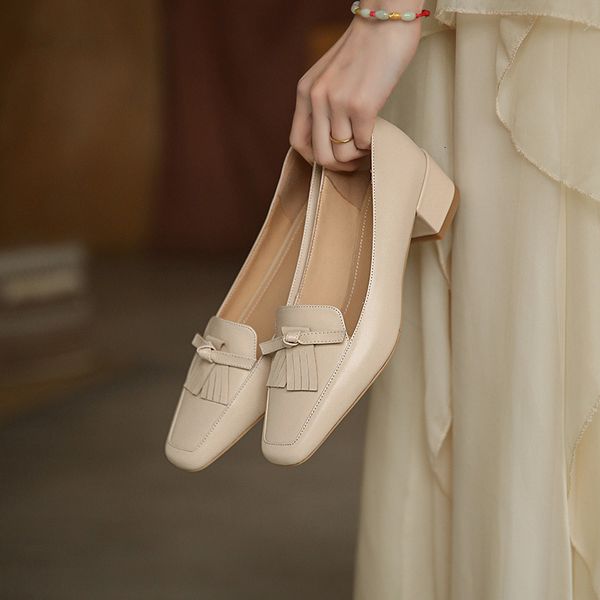 

sandals ins female pumps leather shoes more size 22-26.5cm filled with square head thick heels moccasins bow jumps feminine m2kc, Black