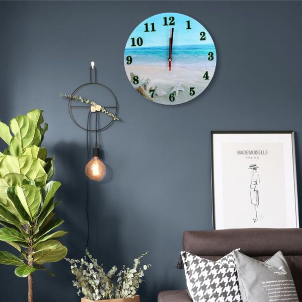 

round shape borderless wall clock creative mute acrylic hanging clocks