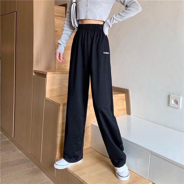 

women's pants & capris real s 2021 autumn wide leg loose draping, Black;white