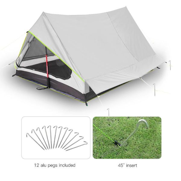 

lixada ultralight 2 person double door mesh tent shelter perfect for camping backpacking and thru-hikes tents outdoor shelters