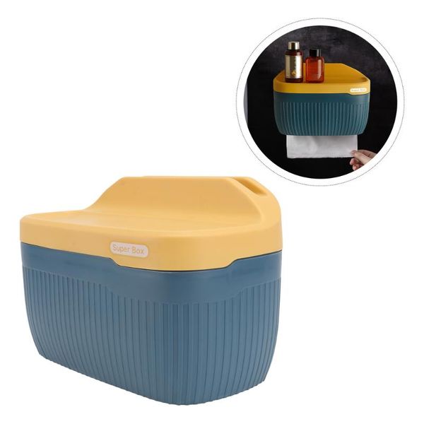 

1pc roll paper shelf bathroom rack wall (yellow blue) tissue boxes & napkins