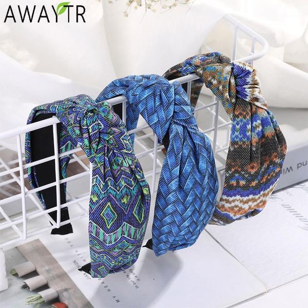 

fashion cross hairband knot headband turban for women lady print bow wide hair hoop bezel bands accessories1