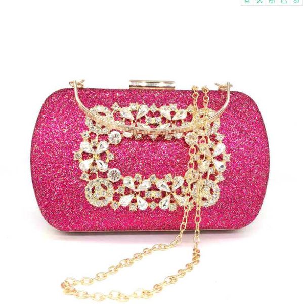 

women diamond square buckle dinner purse ladies beads sequin clutch evening bags annual meeting dress diagonal bag
