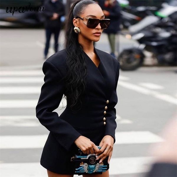 

chic women dresses black v-neck long sleeve bodyco mini club celebrity banquet vestidos 210524, Black;gray