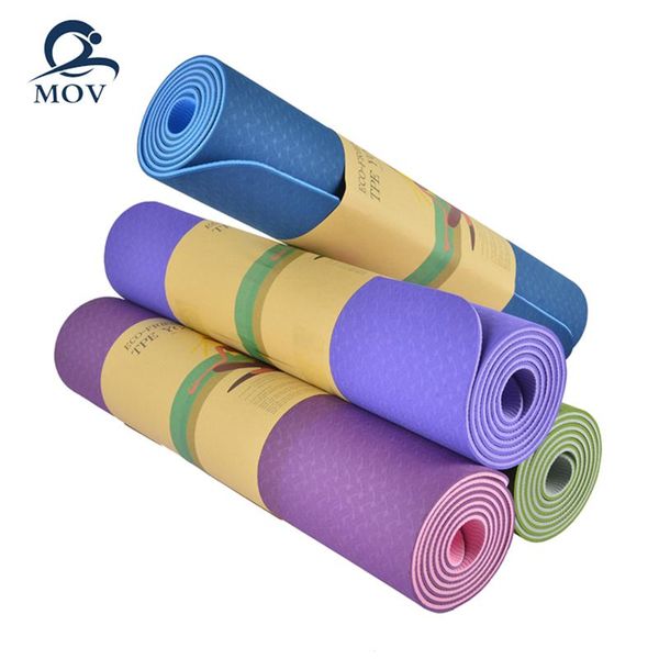 

yoga mats anti-slip double layers recycled tpe 183*61cm 8mm mat