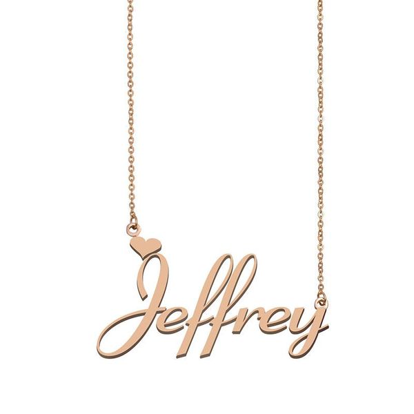 

pendant necklaces jeffrey name necklace gold custom nameplate for men girls friends birthday wedding christmas mother days gift, Silver