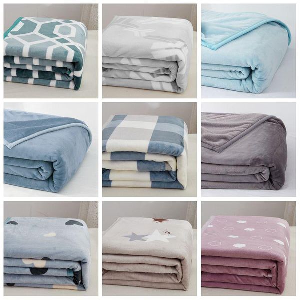 

blankets nordic style coral fleece blanket sheet office nap single student dormitory cover leg warm double-sided