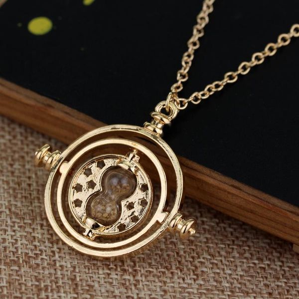 

pendant necklaces golden hourglass time necklace turner jewelry pendants gold silver color gift