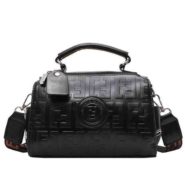 

exclusive embossed signature bag winter new wide shoulder strap pu messenger one hand