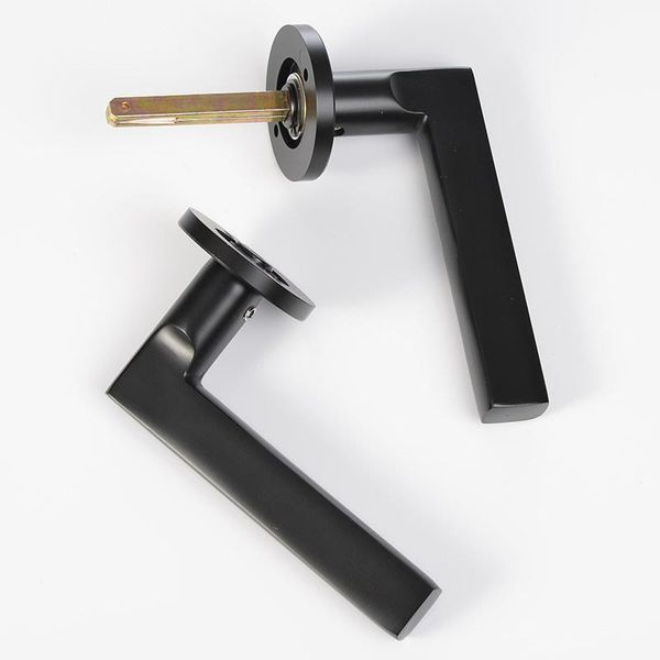 

handles & pulls black space aluminum door handle interior / bedroom lock split silent ,door hardware