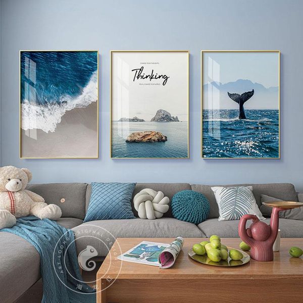 

paintings scandinavian travel landscape canvas painting mountain sea tree nordic poster print wall art picture modern living room decor