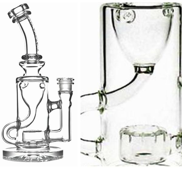 Narghilè da 9,5 pollici Klein dab rig bong in vetro Torus bong riciclatore piattaforme petrolifere fumatori tubi dell'acqua dimensione del giunto 14,4 mm prezzo economico libera la nave