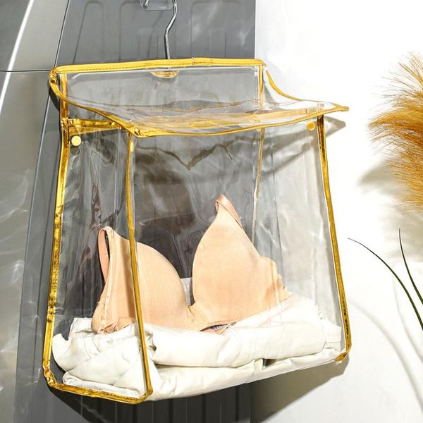 

storage bags transparent bathroom bag waterproof dustproof clothes and toiletry hanging large capacity home organizer